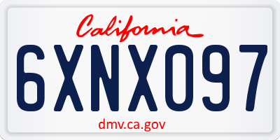 CA license plate 6XNX097