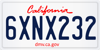CA license plate 6XNX232