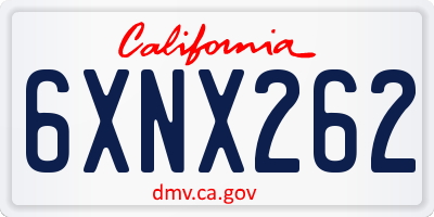 CA license plate 6XNX262