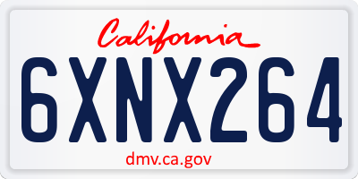 CA license plate 6XNX264