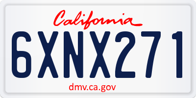 CA license plate 6XNX271
