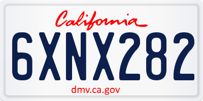 CA license plate 6XNX282