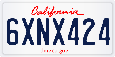 CA license plate 6XNX424