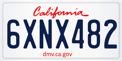 CA license plate 6XNX482