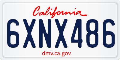 CA license plate 6XNX486
