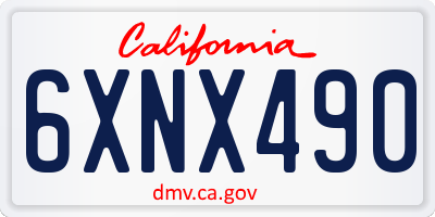 CA license plate 6XNX490