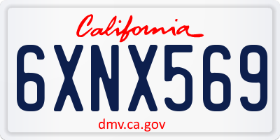CA license plate 6XNX569