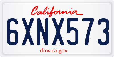 CA license plate 6XNX573
