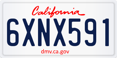 CA license plate 6XNX591