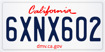 CA license plate 6XNX602