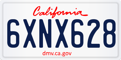 CA license plate 6XNX628