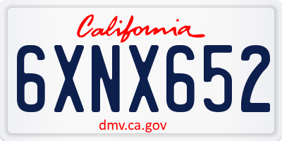CA license plate 6XNX652