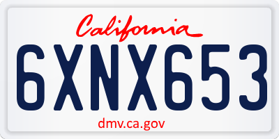 CA license plate 6XNX653