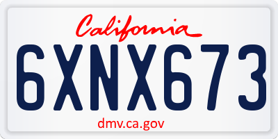 CA license plate 6XNX673