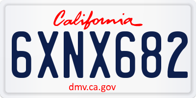 CA license plate 6XNX682