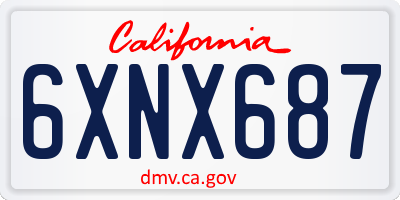 CA license plate 6XNX687
