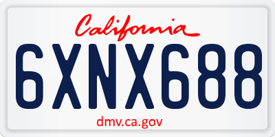 CA license plate 6XNX688