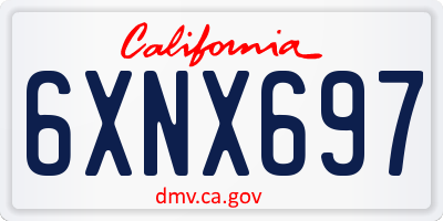 CA license plate 6XNX697