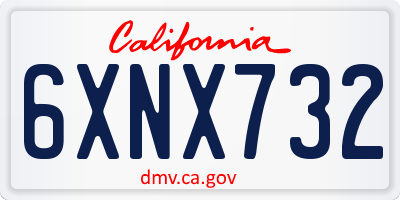 CA license plate 6XNX732