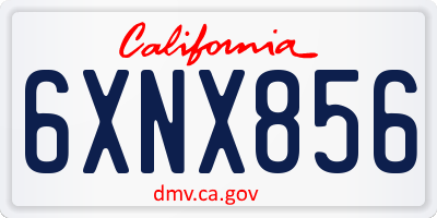 CA license plate 6XNX856