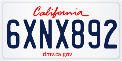 CA license plate 6XNX892