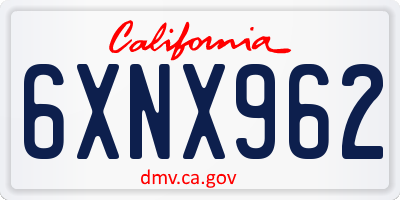 CA license plate 6XNX962