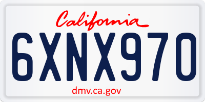CA license plate 6XNX970