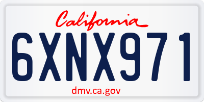 CA license plate 6XNX971
