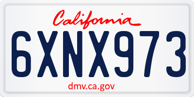 CA license plate 6XNX973