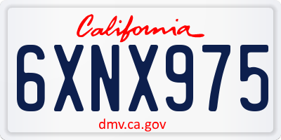 CA license plate 6XNX975