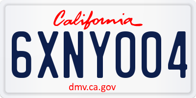 CA license plate 6XNY004