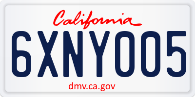 CA license plate 6XNY005