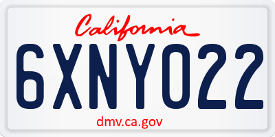 CA license plate 6XNY022