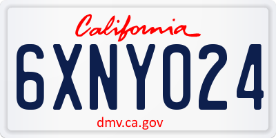 CA license plate 6XNY024