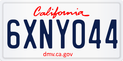 CA license plate 6XNY044