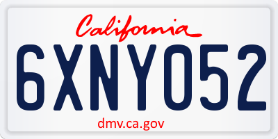 CA license plate 6XNY052