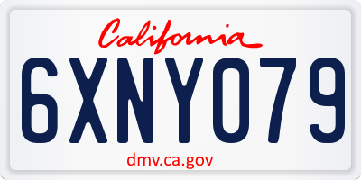 CA license plate 6XNY079