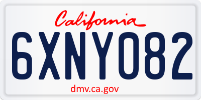 CA license plate 6XNY082