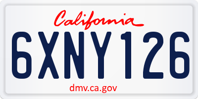 CA license plate 6XNY126