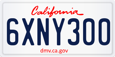 CA license plate 6XNY300
