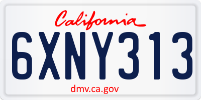 CA license plate 6XNY313