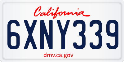 CA license plate 6XNY339
