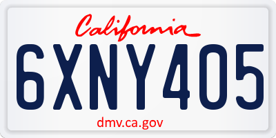 CA license plate 6XNY405