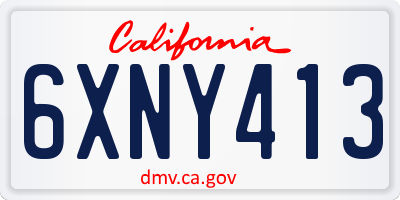 CA license plate 6XNY413