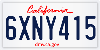 CA license plate 6XNY415
