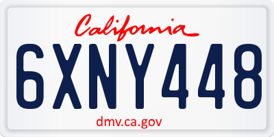 CA license plate 6XNY448