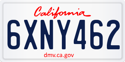 CA license plate 6XNY462