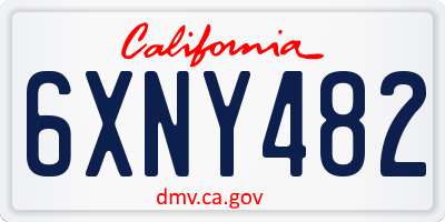 CA license plate 6XNY482