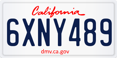 CA license plate 6XNY489