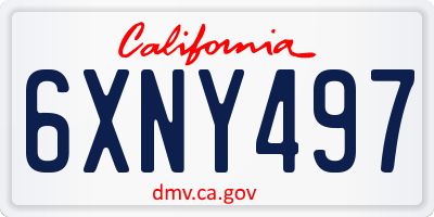 CA license plate 6XNY497